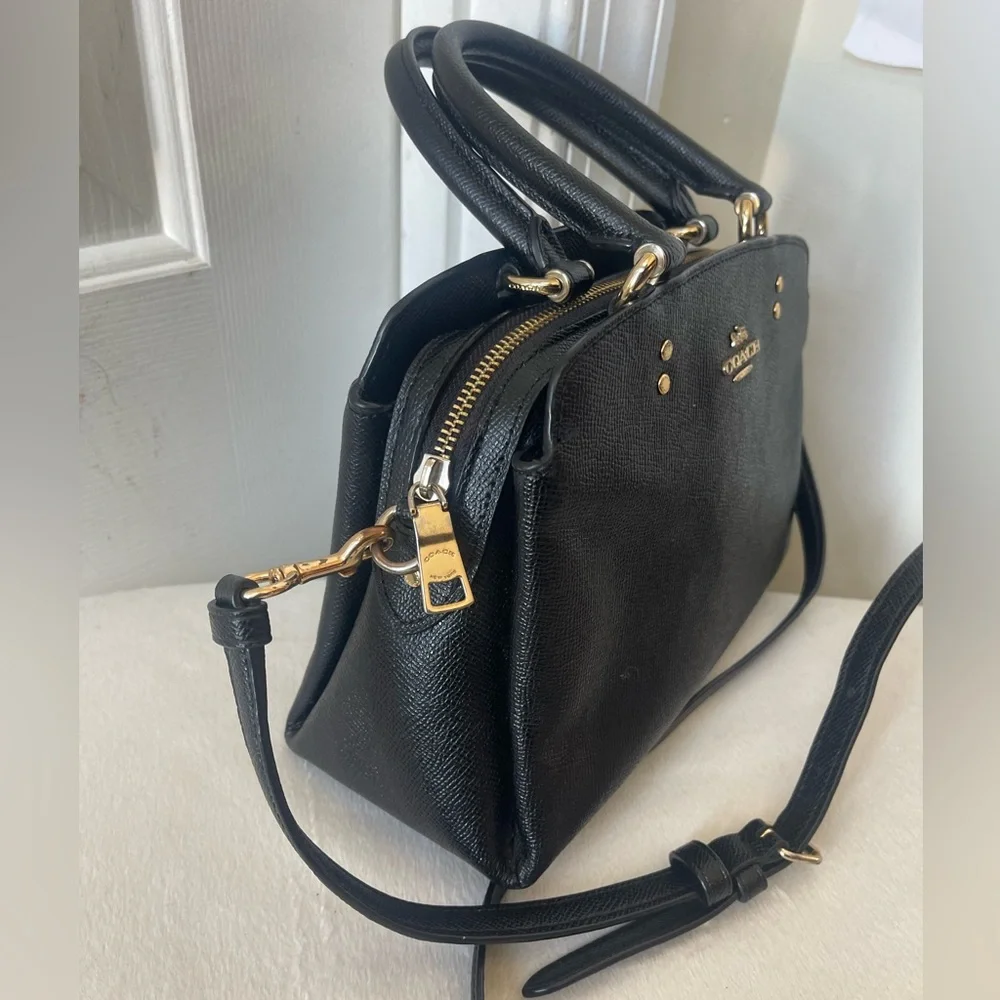 Coach Mini Lillie Carryall Black Satchel Bag EUC - Picture 5 of 13